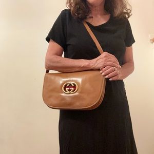 Vintage Gucci leather shoulder bag